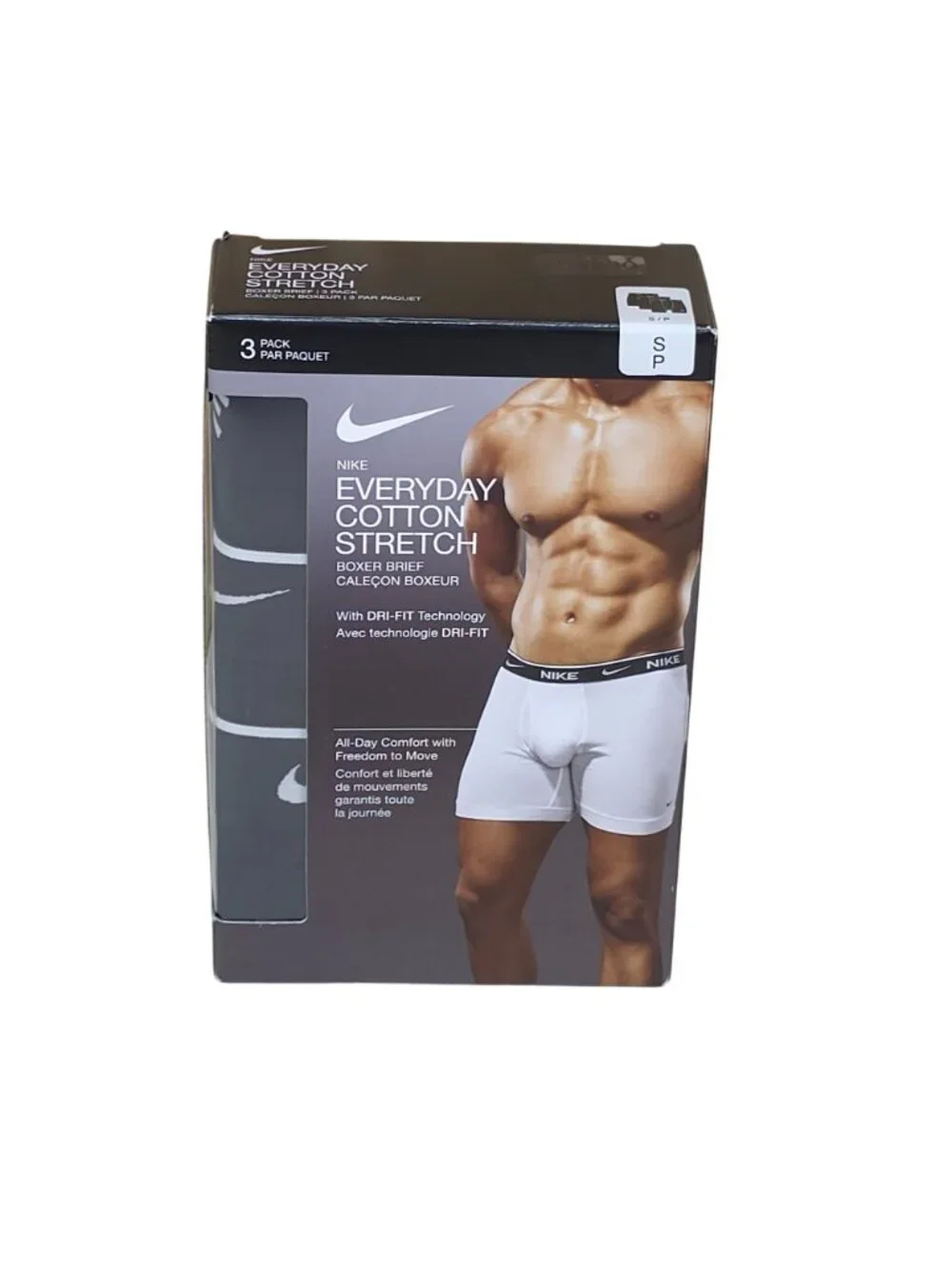 Nike Everyday Cotton Stretch Boxer Briefs 3-Pack Small With Dri-Fit Technology